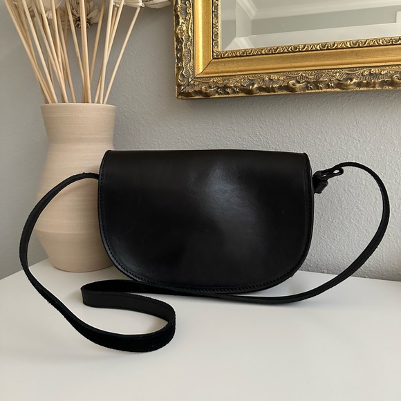 BLACK LEATHER SADDLE HORSE BIT SHOULDER/CROSSBODY BAG - Picture 2 of 7